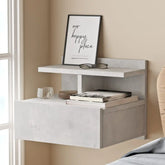 table-chevet-suspendue-gris-clair-tiroir